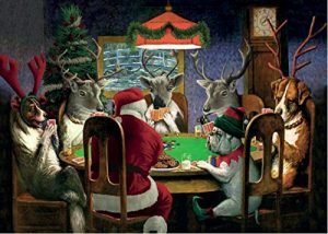 Santa Playing Poker Boxed Holiday Cards