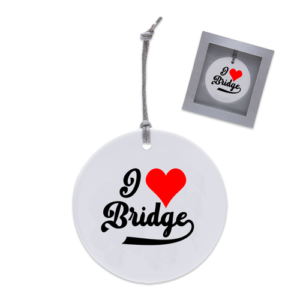 Baron Barclay I heart bridge ornament