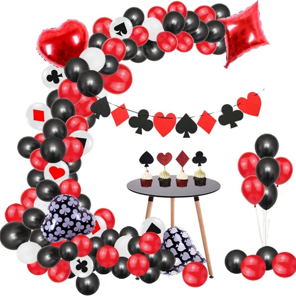 Casino Poker Bridge Balloon Garland Decoration Arch