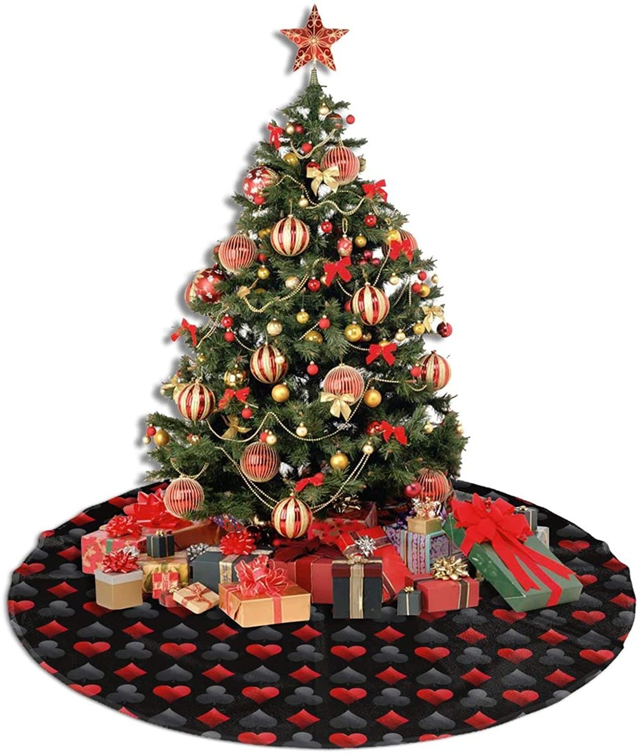 Playing Cards Suit Symbols Christmas Tree Skirt bridge poker