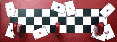 Card game motif coat rack