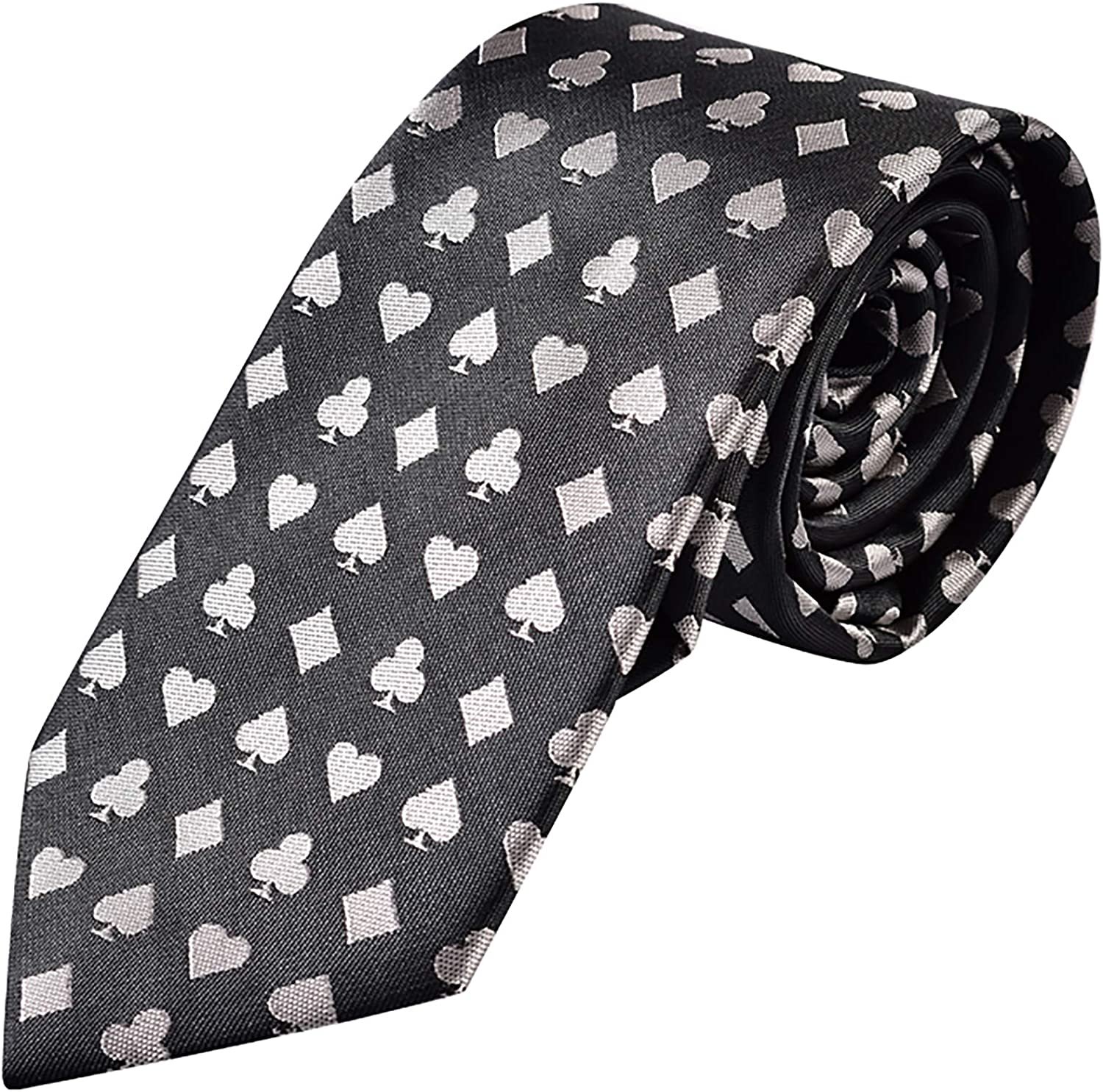 necktie casino card motif card suits poker 