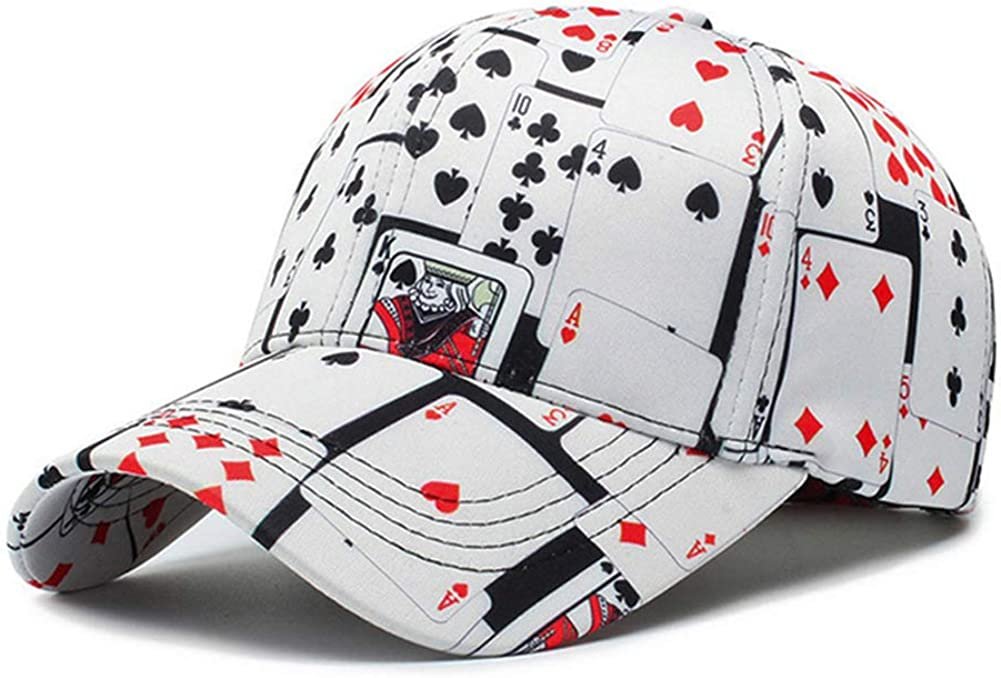 card motif baseball cap poker casino bridge