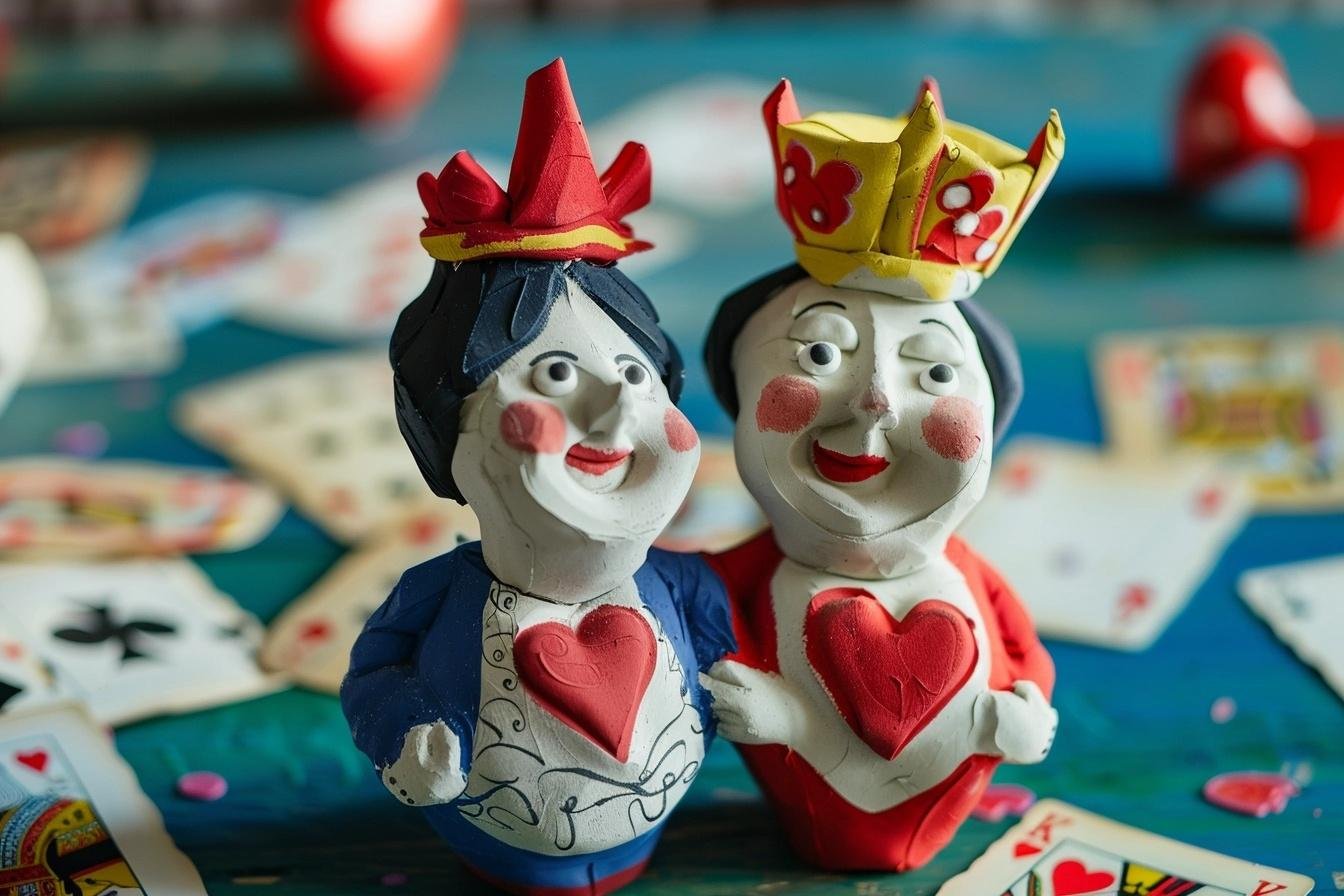 Plasticine King and Queen of Hearts Playing Cards are Fun