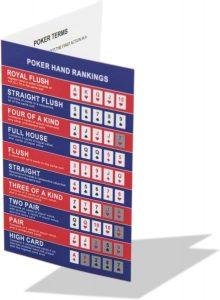 Set of 10 cards for games of Poker and Texas Holdem
