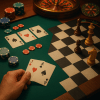 Fun photo of game pieces to illustrate an article titled Beyond the Poker Table: Casino Games That Reward Skill